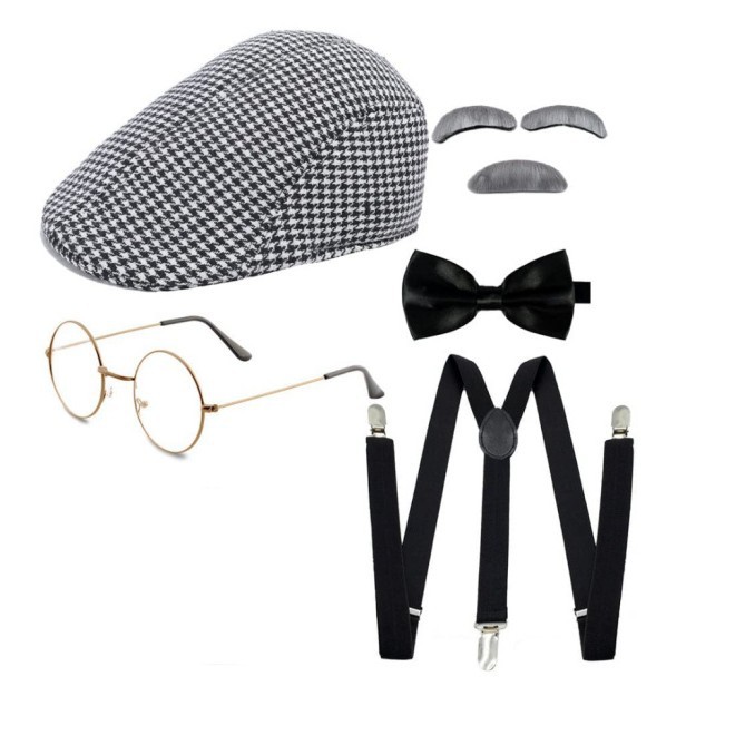 1920s Gatsby Party Dress Up Accesorios Sombrero Gángster Bandit Dress Up Sombrero de copa Años 20 Años 1920