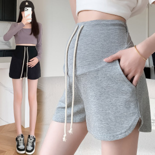 Real Price 2024 Summer Outfit Pregnant Women Shorts Thin Drawstring Home Three-point Sports Wide Leg Casual Pants