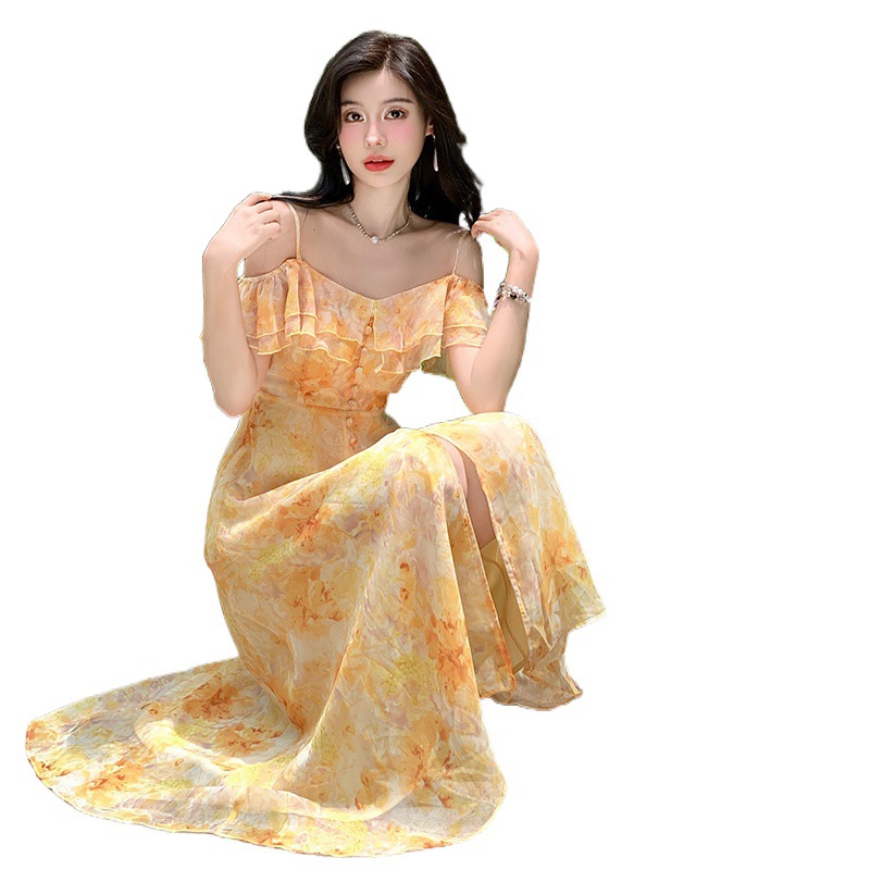 F6670 690K VÁY ĐẦM LIỀN THÂN NỮ SHETDT NGẮN TAY HỌA TIẾT HOA THỜI TRANG NỮ ĐỒ ĐI BIỂN VÁY MAXI G02 SẢN PHẨM MỚI