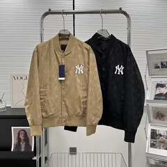 2025ML男女同款拉链复古老花提花外套NY情侣款休闲夹克外套