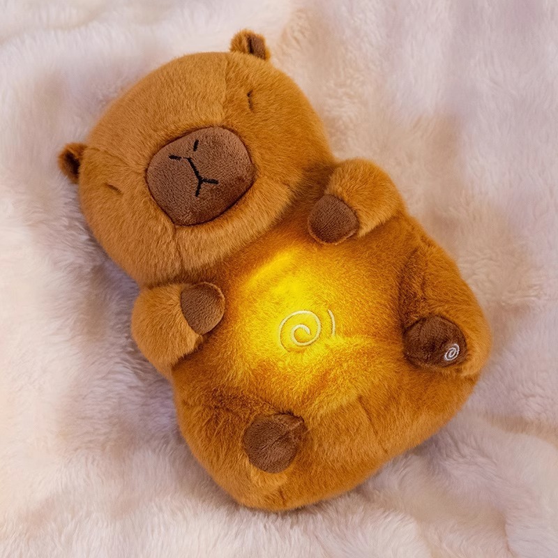 国境を越えた新製品 呼吸するクマ カピバラ カピバラ 癒しのおもちゃ 光って音が鳴る 赤ちゃんの眠り人形|undefined