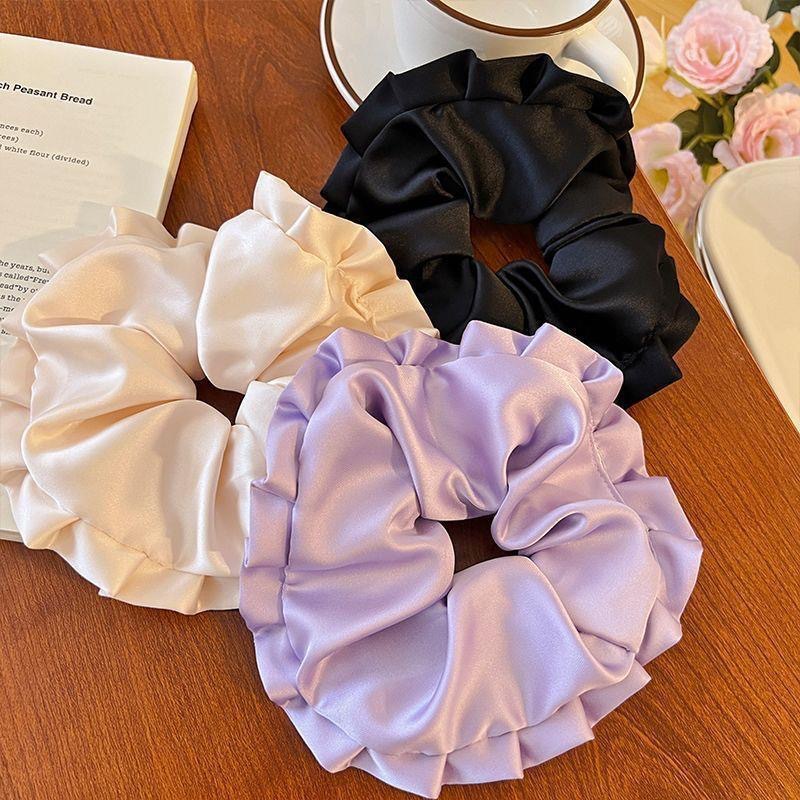 Fascia per capelli con pieghe stile balletto, intestino crasso, cuscino di seta, corda per capelli, donna, elastico per capelli, fascia per capelli a forma di palla, copricapo_voghion.com