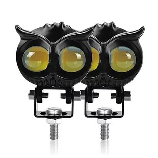 Cross-Border Electric Vehicle Led Spotlight Owl Two-Color High and Low Beam Super Bright Motorcycle External Headlight Modification