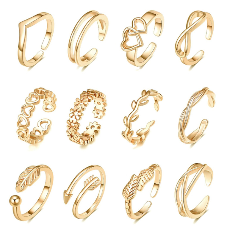 European and American Style Beach Stainless Steel Toe Rings with Adjustable Tail, Heart, Star, Moon, Open-Ended, Personalized Jewelry Wholesale, Trendy