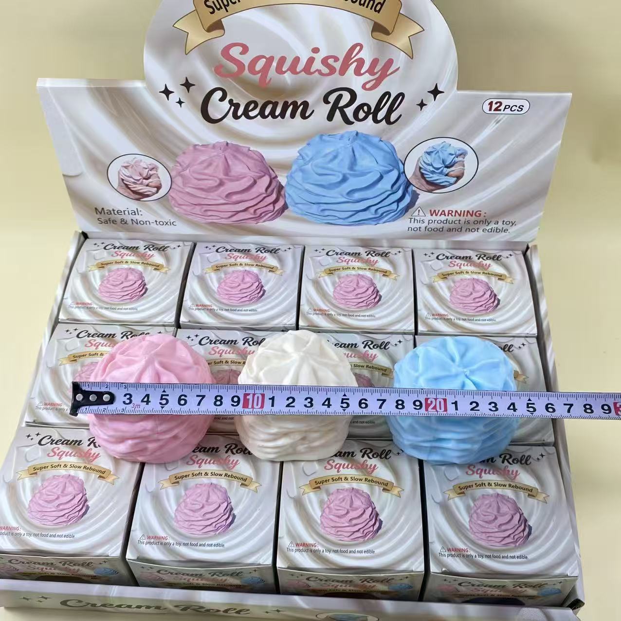 Creme Roll Squishy Toy transfronterizo Simulación de silicona suave Creme Roll Pickle Pickle Desprimir juguetes en stock
