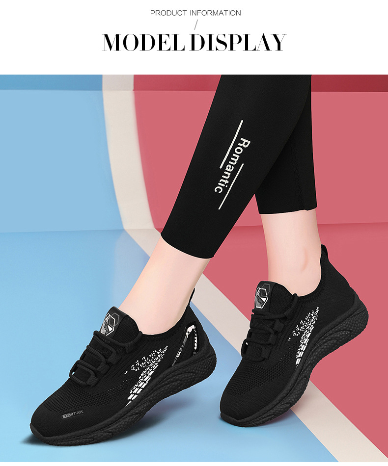 Giày sneaker nữ lưới thoáng khí chạy bộ nhẹ êm chống sốc mùa xuân hè 2025 — DH 98012 đen đỏ, DH 98021 đen trắng, LJ 69319 màu đen, JST 7036m đỏ chi tiết 9