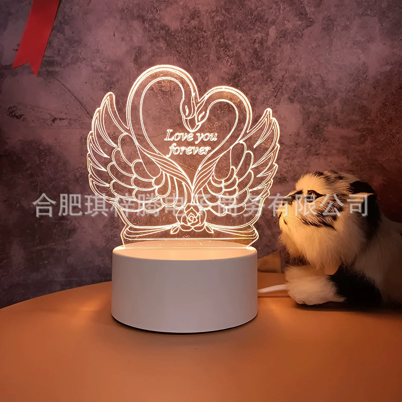 Ins Creative warm soft light bedside Creative Night Light Decoration Music Ack Lights 3D Night Light Wholesale