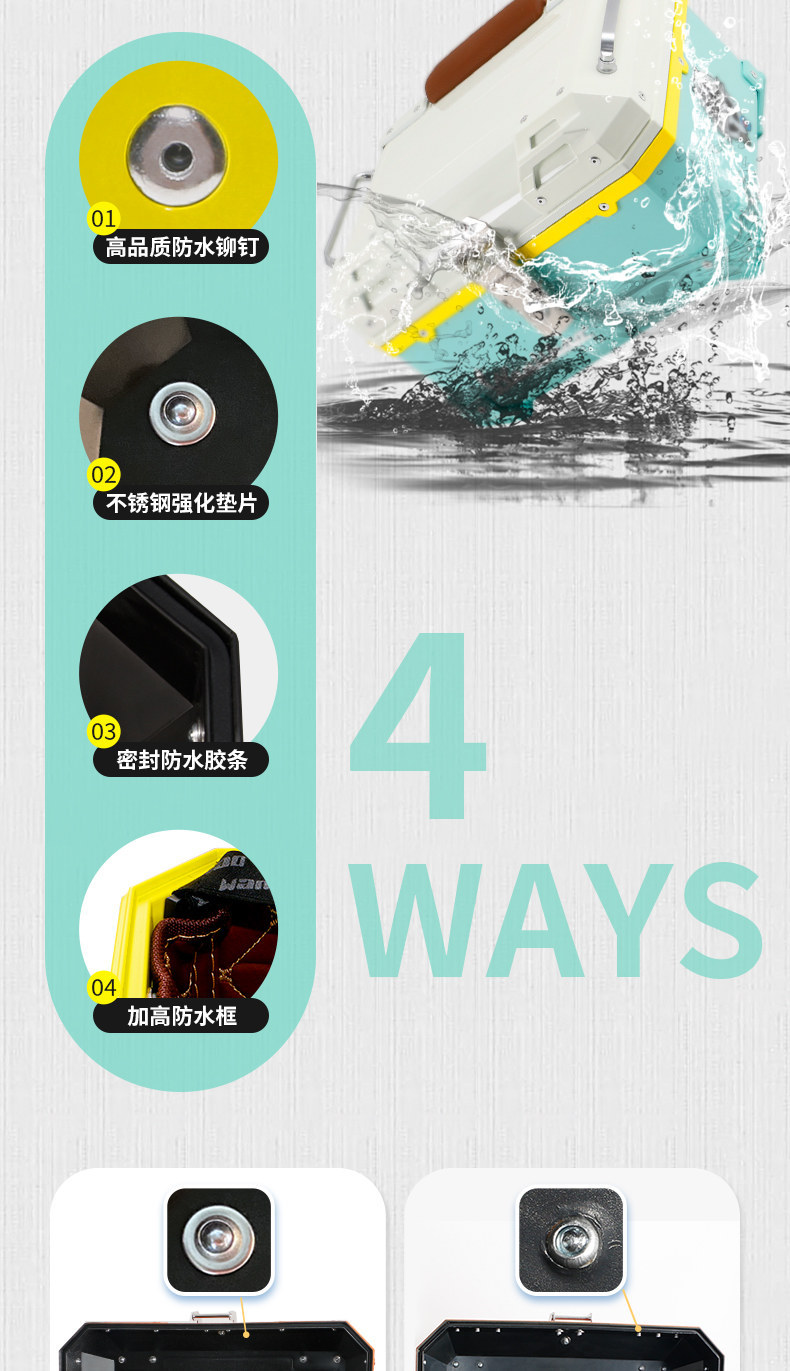 Wanlihao Qingqi Aurora 150 motorcycle tail box, electric vehicle trunk, universal retro non-aluminum alloy tail box