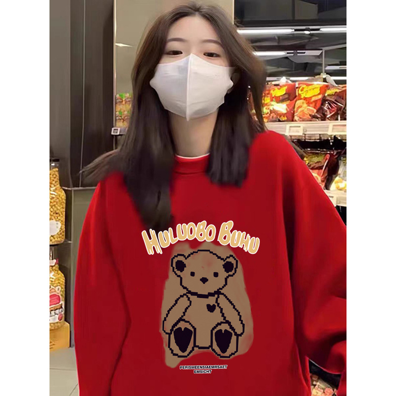 24秋冬とベルベットの女性の新モデルはカジュアルな上着を厚くして、ゆったりして痩せている長袖のファッションを着ているins