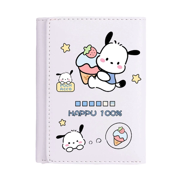 Pacou dog holding cake-candy wallet purple