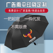全自动黑胶雨伞定制广告伞商务logo可印图案文字太阳伞批发