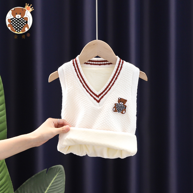 Entrega de una pieza [Jin Yong] Chaleco de punto para niños chaleco de lana bebé niña uniforme escolar Chaleco de suéter de hombre