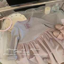 女童公主裙童装2025儿童春秋冬新款洋气蝴蝶结礼服裙子宝宝连衣裙