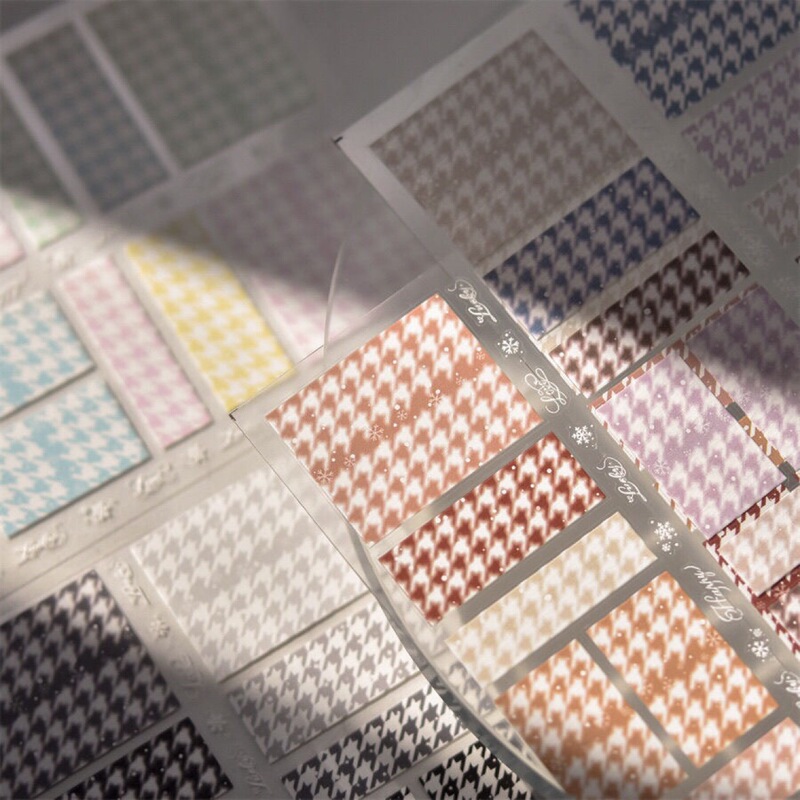 Tomoni Thin Tough Nail Art Sticker Explosions DIY Mobile Phone Case Children's Nail Sticker Houndstooth Nail Art Auxiliary Sticker