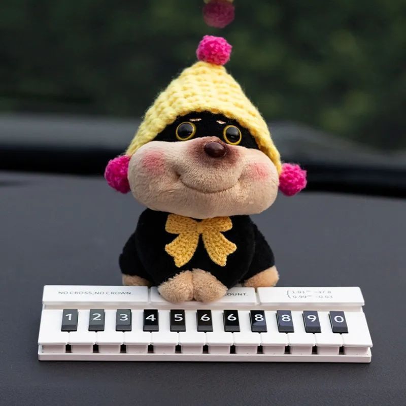 Bee Dog Girl Temporary Number Plate High-End Creative Cute DIY Parking Sign Moving Car Phone Number New Car Gift
