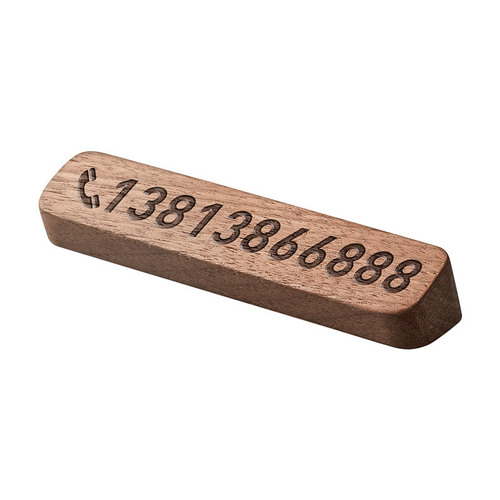 Black walnut wooden temporary parking number plate simple car moving car card phone moving license plate car ornaments