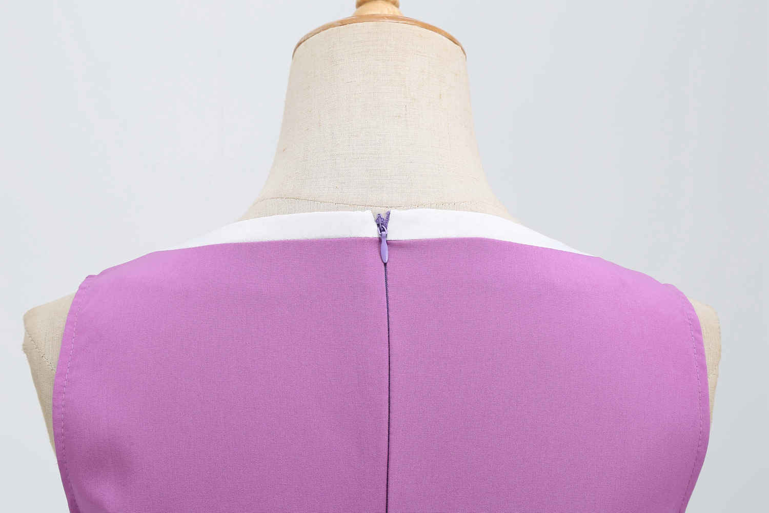  Femmes Hepburn rétro blanc rayure couture fausse simple boutonnage décoratif couleur unie grande jupe_voghion.com