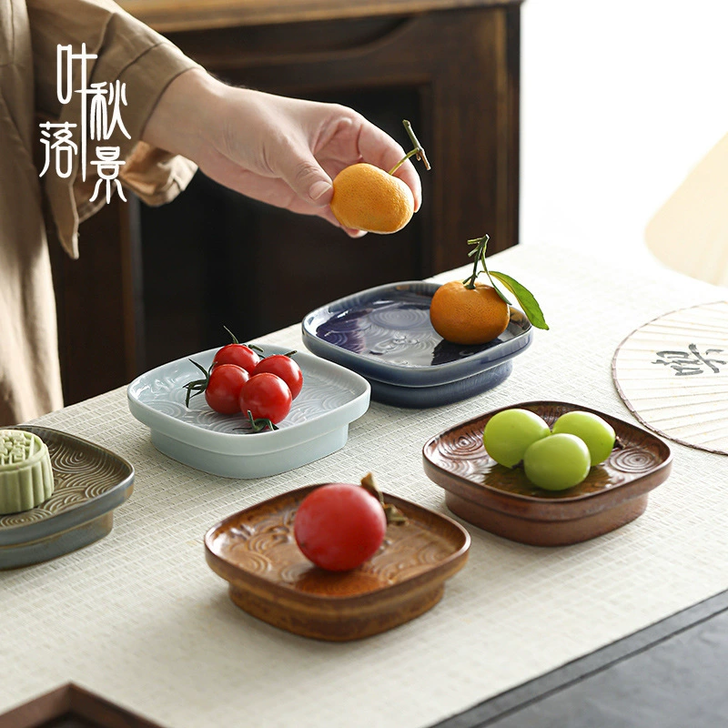 Керамическая китайская тарелка для чая для закусок Блюдо для соуса Блюдо для закусок Маленькая тарелка для фруктов