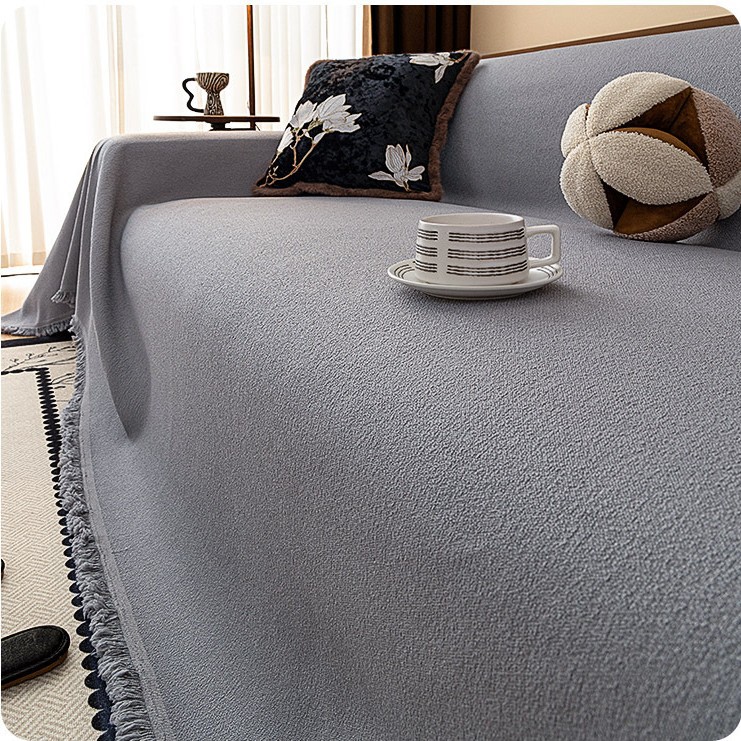 Toalla de sofá impermeable, cubierta de sofá antideslizante universal de cuatro estaciones, simple y alta sensación de cojín de sofá en línea recta