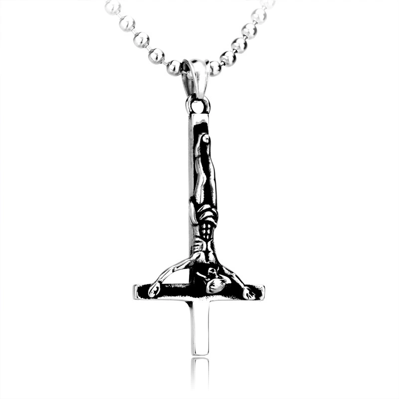 Fashionable accessory, men's pendant stainless steel, necklace, wholesale, European style