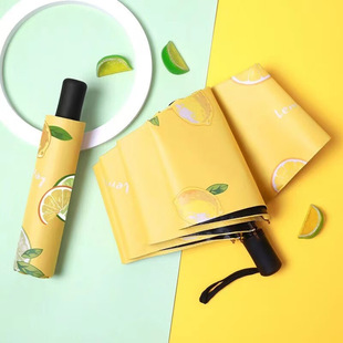 Sunny Umbrella Manual Fruit Umbrella Rain or Shine Cartoon Children's Parasol Folding Sun Umbrella for Women