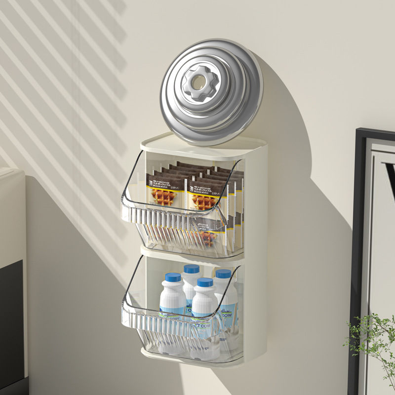 La caja de almacenamiento de estilo crema de lujo ligero se puede superponer con una caja de almacenamiento de café de cápsula de pared transparente