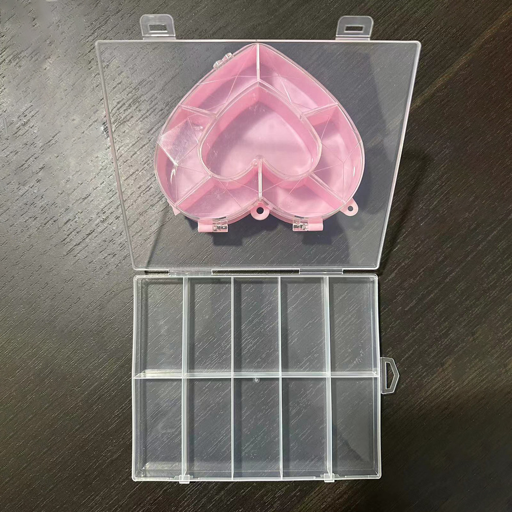 10格长方形收纳盒DIY多格五金零件分格盒带盖塑料收纳盒首饰分格