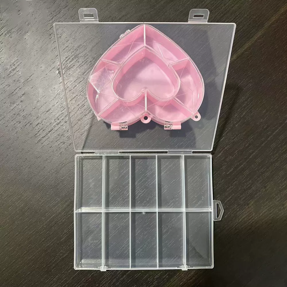 10格长方形收纳盒DIY多格五金零件分格盒带盖塑料收纳盒首饰分格