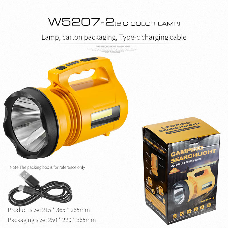 Nuevos productos transfronterizos RGB lámpara de mano de búsqueda de viaje al aire libre luz de búsqueda de luz de larga duración P50 lámpara de mano