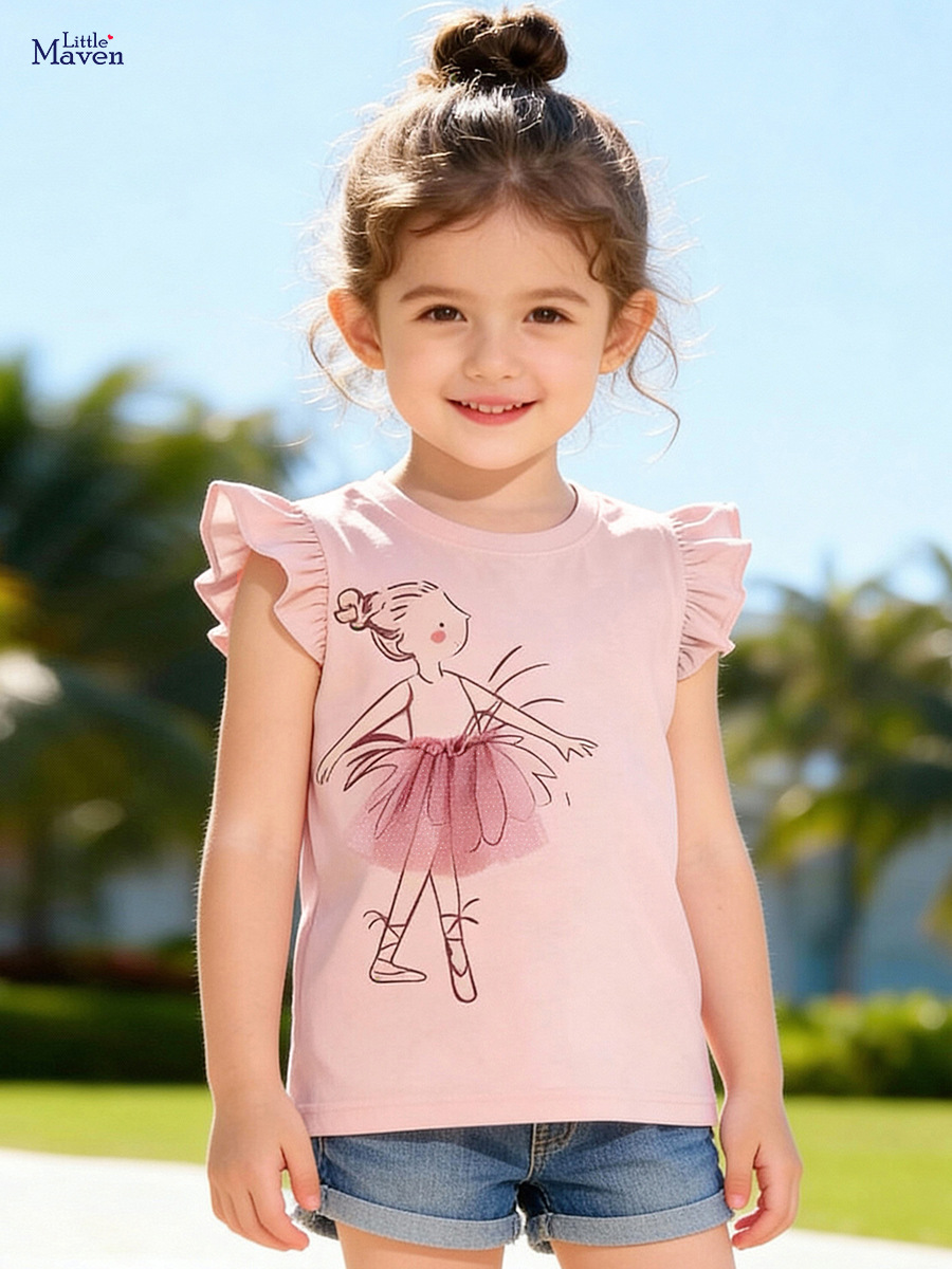 Little maven Summer children's three dimensional cotton T-shirt