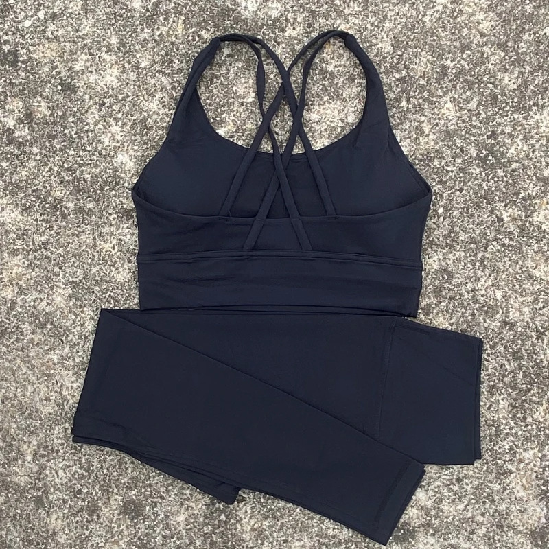 Skinny Pants Pants Type Simple Style Sport Style Solid Color Nude Feel Jinammonia U Neck Tracksuit Racerback Tank Tops Skinny Pants