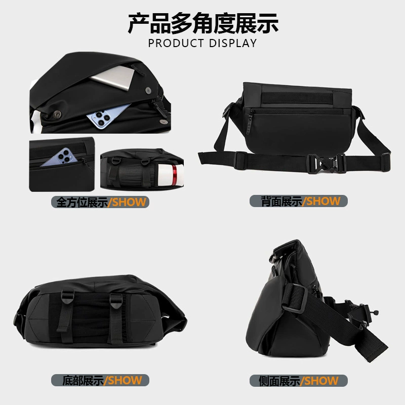 Ёмкая сумка через плечо для плеча, chest bag, ремень сумки на полусезон, мужской рюкзак, сумка для путешествий на велосипеде, belt bag, мужской стиль
