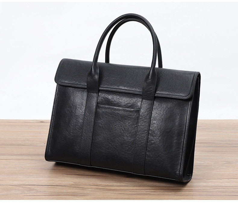 Túi xách tay nam da bò lớp đầu vân vân tay, túi công sở đựng laptop 15 inch 39×9×29 cm — Lớp lót nỉ flannel cao cấp thuộc da thực vật, Lớp lót flannel cao cấp chi tiết 26