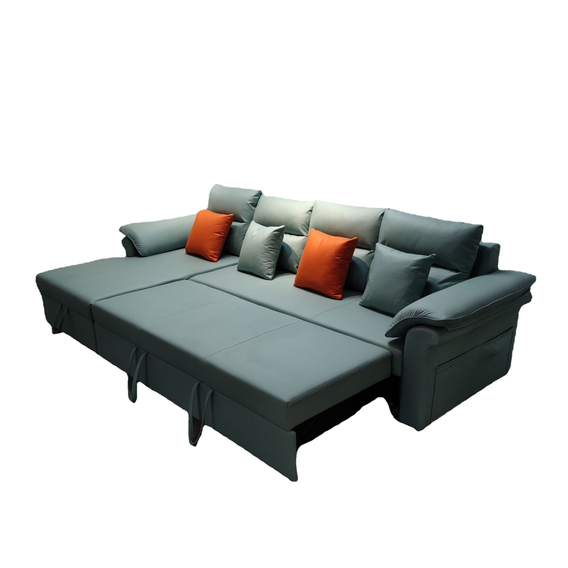 Salón de estar almacenamiento multifuncional sofá plegable cama sin lavar tela de tecnología de interfaz USB combinación de sofá VIP