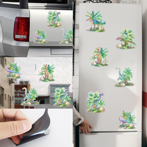 CT094-102 Colorful Cartoon Magnetic Stickers for Door Curtains, Mosquito Nets, Screen Window Repair Subsidies, Laser Anti-collision Decorative Stickers