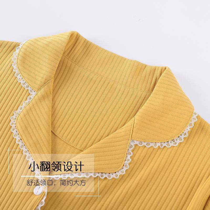 Pijamas de las mujeres de primavera y otoño 100% algodón de manga larga otoño delgada primavera y verano más tamaño otoño desgaste del hogar de algodón