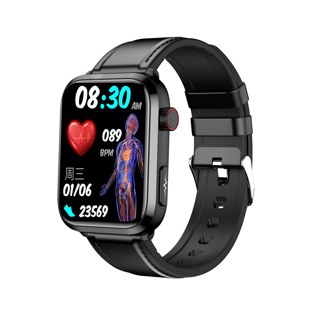 Transfronterizo nuevo reloj inteligente ET210 Bluetooth llamada ECG sin glucosa en sangre ácido úrico lípidos en sangre temperatura corporal ejercicio