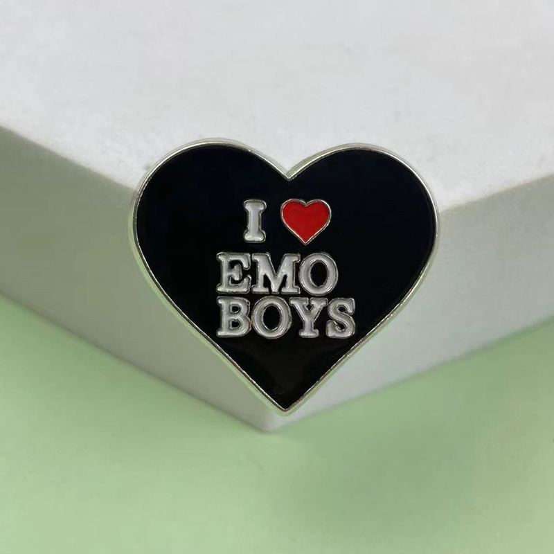 Insignia de metal con letras en inglés creativas europeas y americanas, personalidad, amor negro, ropa, bolsos, accesorios, broches transfronterizos