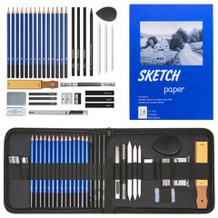 36件素描鉛筆套裝繪畫素描套裝工具包專業美術用品亞馬遜跨境批發