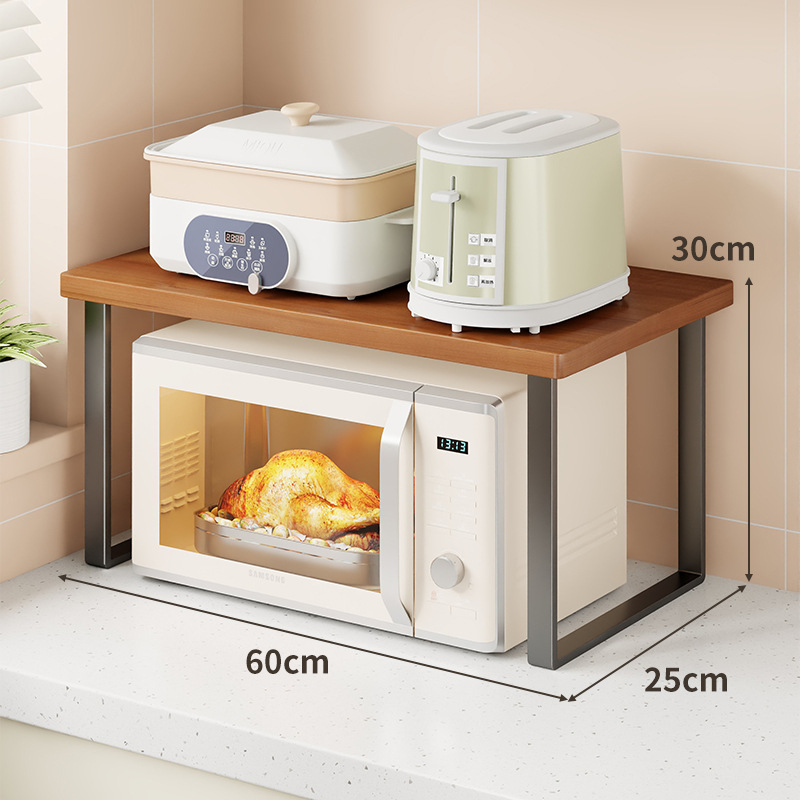 Estante Organizador de Microondas de Hierro y Madera, Multifuncional, para Cocina