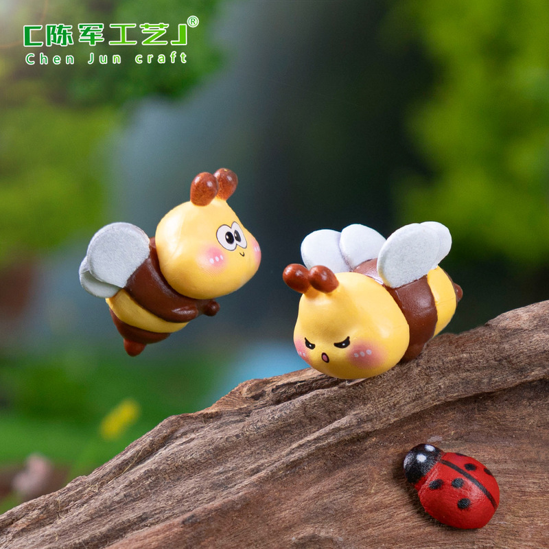跨境新品创意可爱小蜜蜂公仔 园艺造景diy装饰挂配件微景观小摆件|undefined