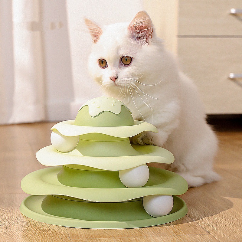 人気の猫のおもちゃ、新しいアイスクリームトラック、猫を楽しませるための楽しいプレジャープレート、退屈を和らげるための自作の回転台、子猫のおもちゃ|undefined
