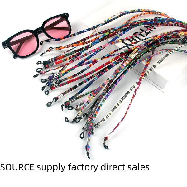 Amazon Cross-border Hot Bohemian Style Glasses Lanyard Glasses Chain Glasses with Ethnic Style Glasses Anti-drop Rope