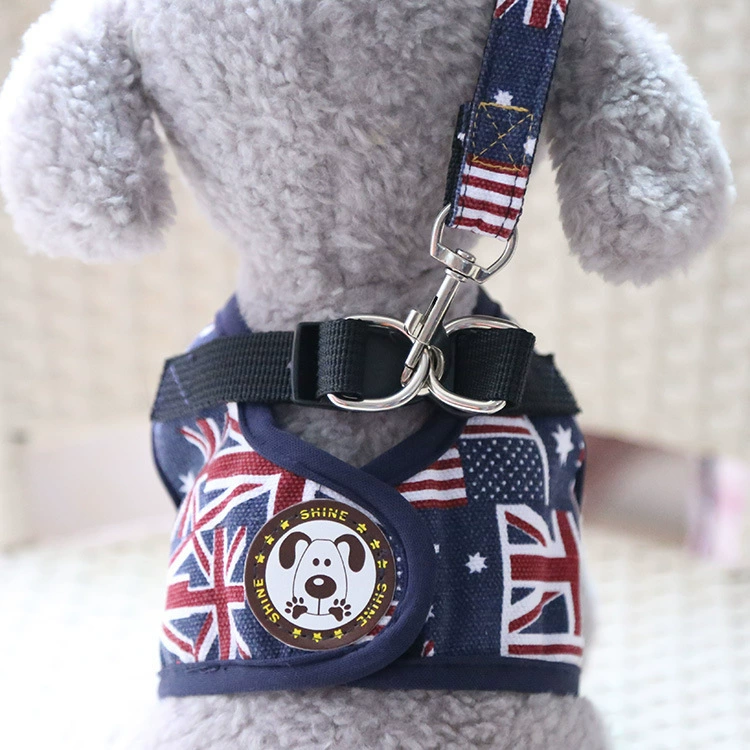Clearance of spring and summer dog leash denim outdoor cat chest strap pet dog leash supplies Teddy cat available