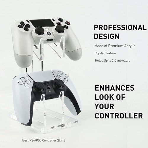Factory made acrylic game controller display stand PS4 wireless display stand transparent blue desktop display stand