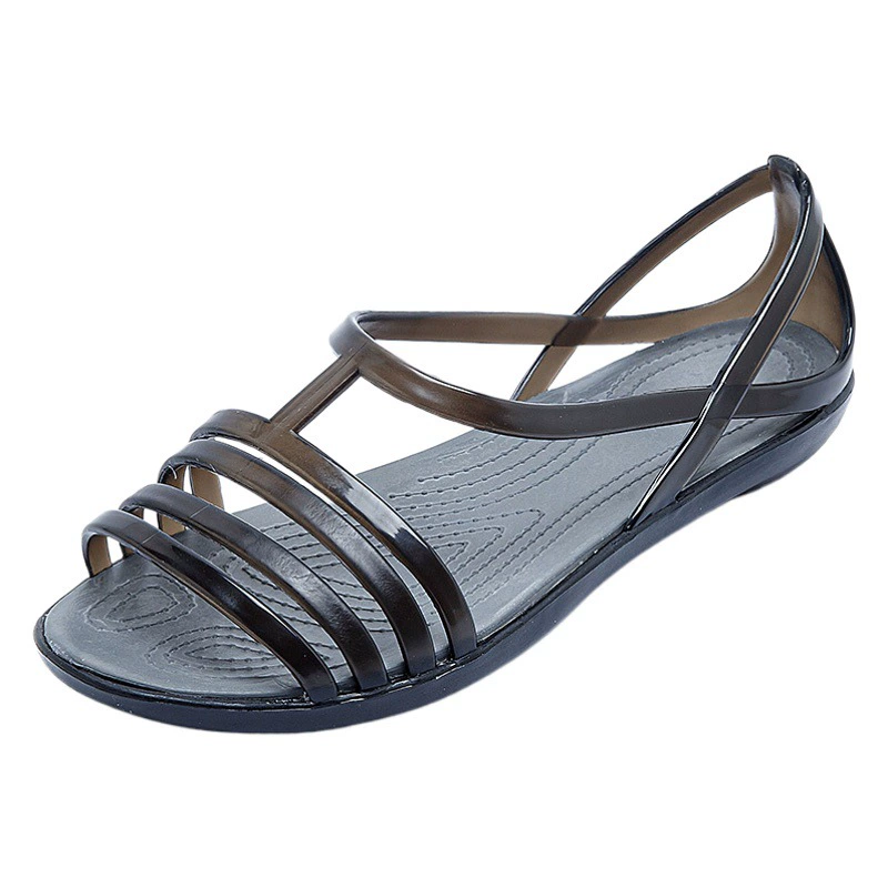 2025 новые плоские сандалии для женщин, летняя мода в корейском стиле, слипоны из желе, повседневная пляжная обувь, сабо для женщин