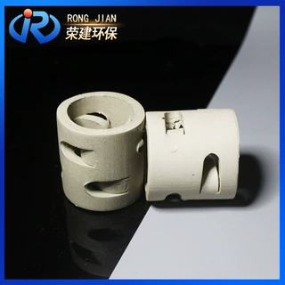 加工定制陶瓷鲍尔环 陶瓷鲍尔环散堆填料 脱硫塔38mm陶瓷鲍尔环