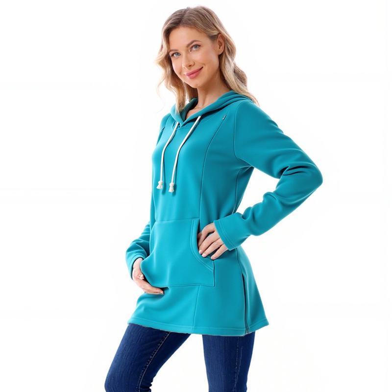 Umstands-sweatshirt Mit Fleecefutter Für Damen Stillen Winter_voghion.com