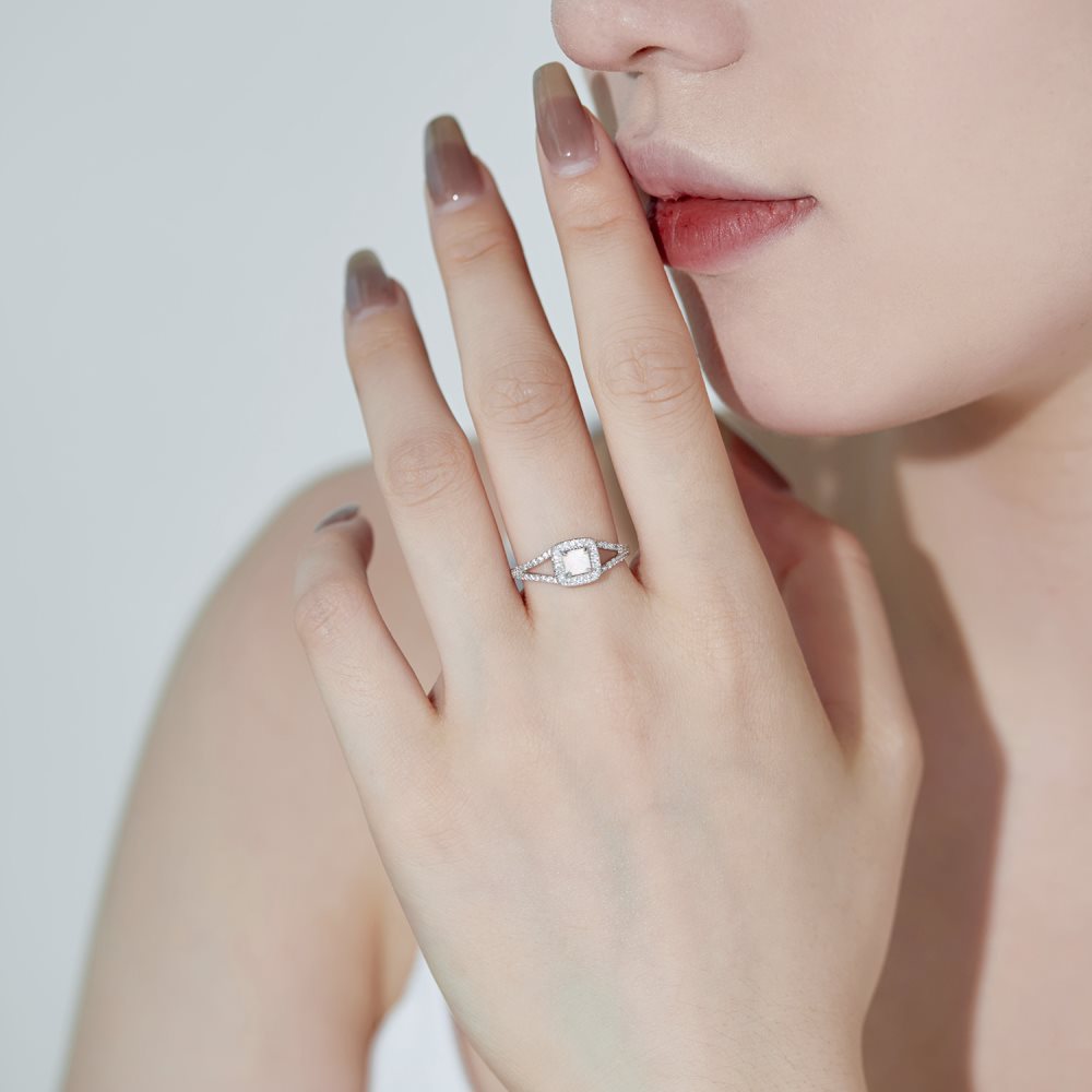 Fashion Geometric Sterling Silver Inlay Zircon Rings 1 Piece