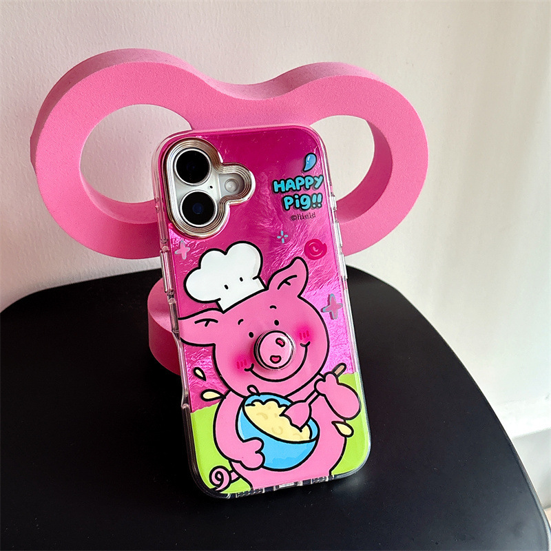Fun lindo chef de cerdo rosa para iphone16ProMax/15 funda para teléfono móvil Apple 13/14 hembra 16